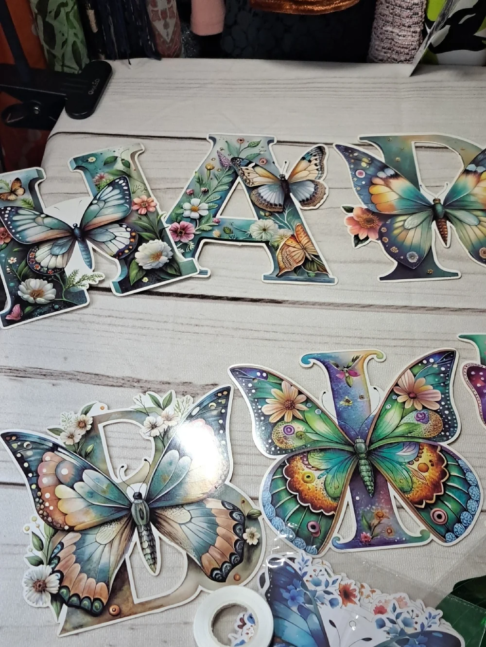 Happy Birthday Butterfly Banner Kit - Colorful  Cutouts